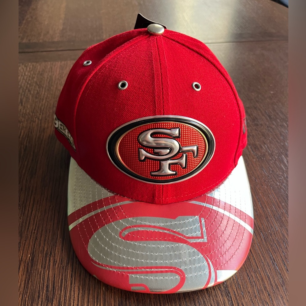 San Francisco 49ers New Era 7 1/4 Red and Silver Hat